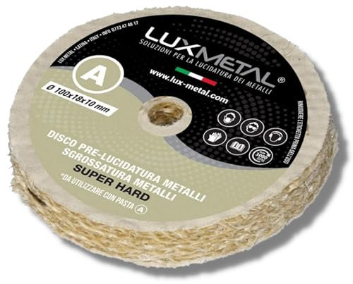 Lux Metal Disco Lucidatura Super Hard 100 mm In Sisal Cotone Dischi Lucidare A Specchio Acciaio Inox Metalli Sgrossatura Alluminio Ruota Lucidante Per Trapano Mola Elimina Graffi Ottone Rame Ferro