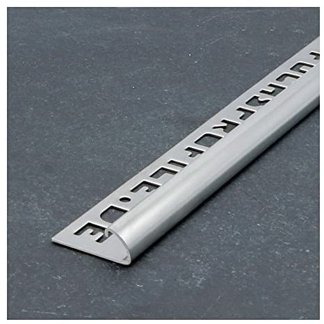 Fuchs Design 1 m perfil de baldosas Premium 9 mm cuarto de círculo de inox acero V2A en brillante perfil de baldosa moderno carril de acero inoxidable