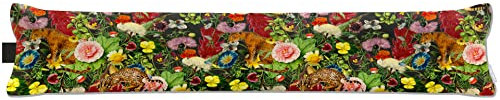 Izabela Peters Luxurious Eco-Friendly Draught Excluder - Junglescape - Charcoal - Extra Long - Window Door Seal, Fabric Draft Excluder Cushion Stopper For Door Bottom