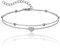RWQIAN Damen Verstellbares Fußkettchen Edelstahl Wasserdichtes Fußkettchen mit Herz,Kettenlänge 20cm+5cm Silber