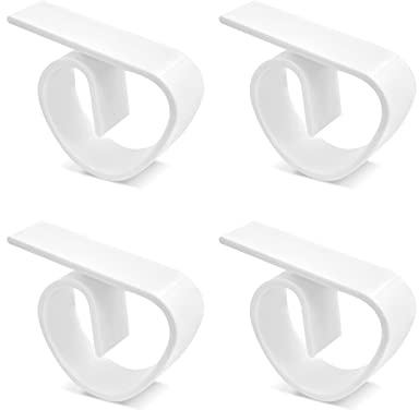 Andiker 12Pcs Tablecloth Clip, Plastic Picnic Table Cloth Holders Lightweight Table Cover Clamps for Outdoor Restaurant Banquet Wedding Graduation Party (White)