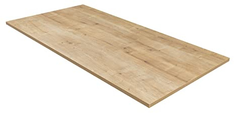 furni24 bordsskiva 140 x 80 cm skrivbordsskiva – perfekt för höjdjusterbart skrivbord, datorbord, spelbord, universalbord, matbord och mer – 25 mm stabil bordsskiva, hållbar, ek
