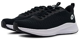 RBX Active Unisex-Erwachsenen-Sportschuh, leicht, atmungsaktiv, gestrickt, Netzstoff, Laufsport, Performance, Training, Sneaker für Herren und Damen, Schwarz, 8.5 Women/7 Men