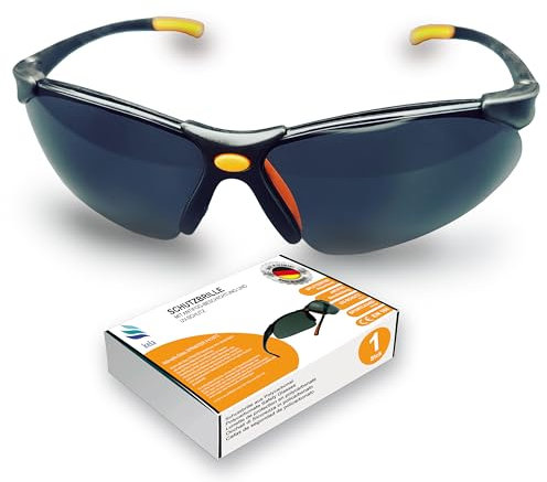 kela 1er Pack PREMIUM Schutzbrillen Sportbrille SPRINTER I 100% Made in Germany | getönte splitterfreie kratzfeste Arbeitsschutzbrille mit Anti Fog und UV-Beschichtung EN170 EN172 I Fahrradbrille