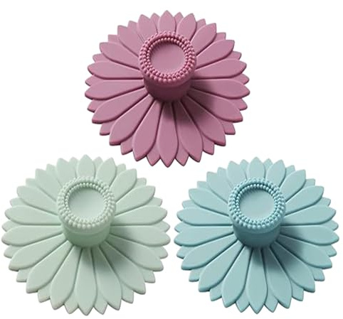 Guxiton Sunflower Silicone Cup Covers (Set of 3), Multicolored Silicone Lids for Mugs, Cups, Flexible Mug Covers, Tea Pots, Hot Cup Lids for Coffee & Tea (3 Count Sunflower lid)