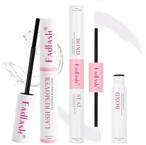FADLASH Colla per Ciglia a Grappolo Individuale Lash Bond and Seal Colla Adesiva per Ciglia Cluster Colla per Ciglia Remover Ciglia Extension, 15g Eyelash Glue Remover Combinazione