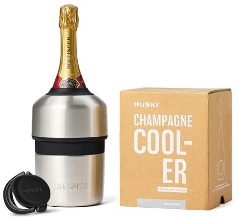 Huski Raffreddatore per champagne, design senza ghiaccio con tappo rimovibile per bottiglie, mantiene il vino freddo fino a 6 ore, si adatta alla maggior parte delle bottiglie di champagne, prosecco e