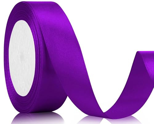 Laeeyin Presentband Satinband 22 m Brett 20 mm Band, Presentband Bröllopstyg, Satinpresentband För Presentförpackning, Hantverk, Födelsedag Och Bröllopsdekoration (Lila)