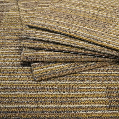 Orgthin 50 x 50cm Asphalt Carpet Tile Indoor/Outdoor, 0.6 cm Pile Height, Carpet Floor Tile, Black PET Fiber, Office Home Decor for Bedroom Living Room Gym Basement, 10 Tiles per Box