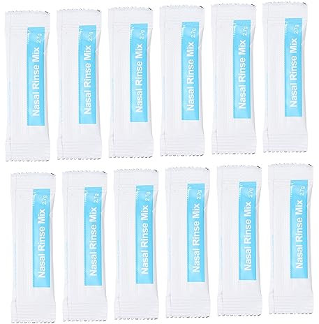 FRCOLOR 40 Confezioni Bustine Salesali Per Lavaggio Nasale Ciascuna Fisiologico Solubile Rapido Per Pulizia Naso Adulti e Ragazzo Ragazza Kit Irrigazione Nasale e Delicata