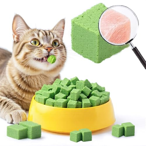 YTSKJ 60g/2.12oz Cats Grass Treats Cat Toy for Teeth Cleaning Lickable Catnip Chew Snack for Indoor Fish Oil Flavored Kitty Freeze Dried Food Kitten Grass Teething Stick Hairball Removal Dog Treat