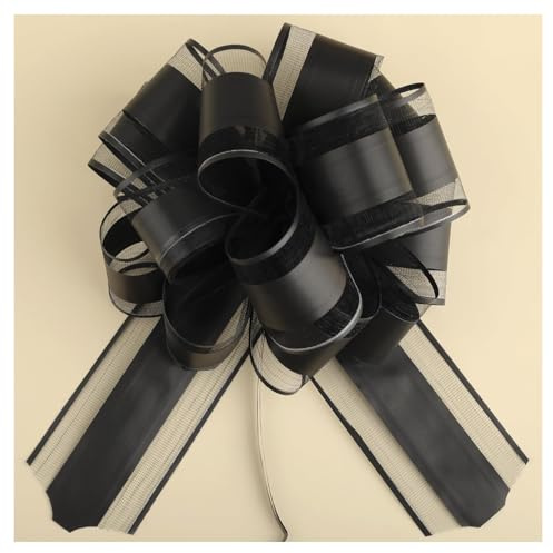 ktxaby 6 lazos grandes de 15,2 cm para envolver regalos, para Navidad, boda, día de San Valentín, cestas de regalo, decoración (negro)