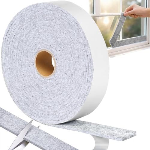 Filtband självhäftande 6 m x 2 cm filtremsor självhäftande filt filt tejp filtglidare rulle för fönster stolar möbler