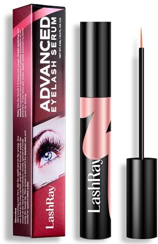Advanced Lash Serum for Eyelash Growth: LashRay Eye Lash Enhancing Serum to Grow Longer Thicker Eyelashes for Women, 0.1 oz