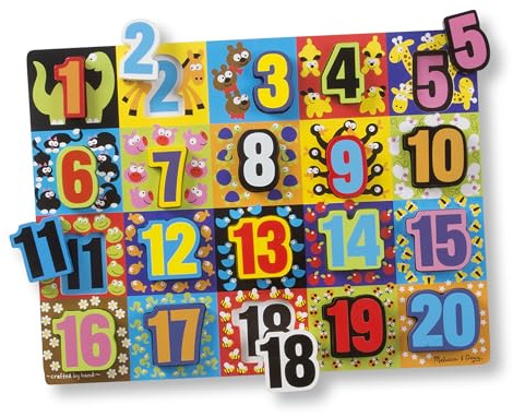 Melissa & Doug Jumbo Numbers Wooden Chunky Puzzle (20 pcs)