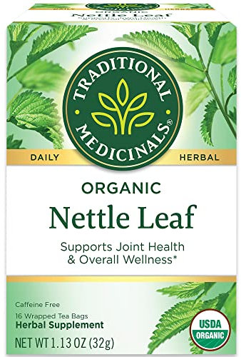 Traditional Medicinals Tisana biologica con foglie di ortica, supporta la salute delle articolazioni e il benessere generale (confezione da 1), 16 bustine di tè