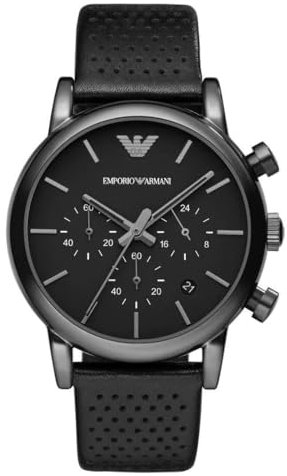 Emporio Armani Orologio Cronografo Quarzo Uomo con Cinturino in Pelle AR1737