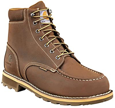 Carhartt Men's Traditional Welt 6 Waterproof Moc Toe Boot CMW6197, Brown, 8.5M
