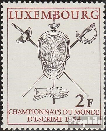 Prophila Collection Luxemburg 523 (kompl.Ausg.) postfrisch ** MNH 1954 Fecht-WM (Briefmarken für Sammler) Kampfsport (Boxen/Fechten/Ringen/Karate …)