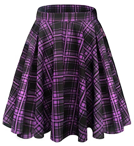 Urban Coco Jupe midi Basique pour Femme, Polyvalente, Extensible, évasée, décontractée, Taille Haute, Taille M