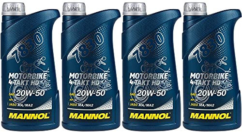 QR-Parts Set 85448062 MN7830-1 4x1 Liter Orignal MANNOL Motoröl Motorrädöl 7830 Motorbike 4-Takt HD API SL Oil
