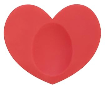 FISURA - Originale poggia-cucchiaio a forma di cuore. Poggia cucchiaio in silicone. Portautensili rosso. 12 x 10 centimetri.
