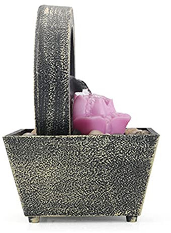 Keloc Fuente Mesa | Adorno Fuente Agua Flores con Pilas,Decoración del hogar Cascada Regalo para vecinos Compañeros Trabajo