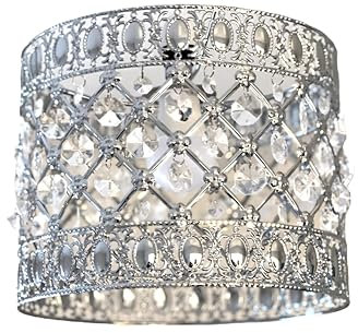 Moroccan Style Light Shade Acrylic Easy Fit Chandelier Shade | Ceiling Light Shade | Lamp Shade | Sicily Pendant Crystal Gems | Moda Lights for Living Room | Bedroom | Kitchen | Caravan | Camp (Clear)
