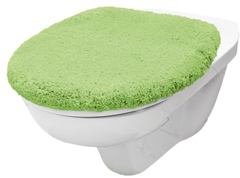 Brandsseller Toalettlocksöverdrag 38 x 48 cm, utskuret av mjukt mikrofibertyg, toalettsitsöverdrag för optimal komfort och stilgrön