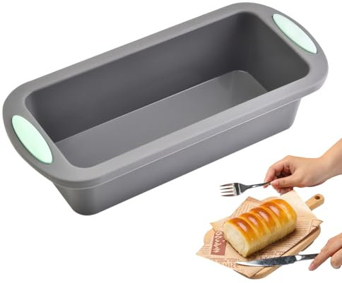 TYFYH Brotbackform Silikon Rechteckig Silikon Backform Kastenform Kuchen Antihaft-Silikonbackform Kastenform Brotbackformen Kastenbackform für Kuchen & Brote (27,8 x 12 x 6,2cm) (hellgrau)
