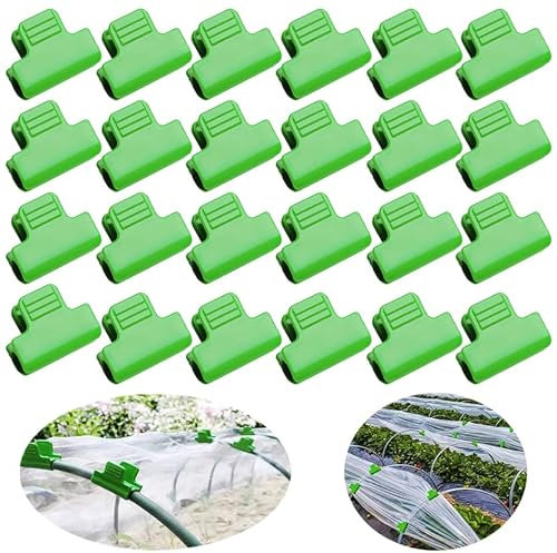 Wopanxye Lot de 24 colliers de serrage pour tubes en PVC de 10 à 12 mm, colliers de serrage pour filet d'ombrage de serre, anneaux de jardin pour couverture de rangée, support de bâche en plastique de
