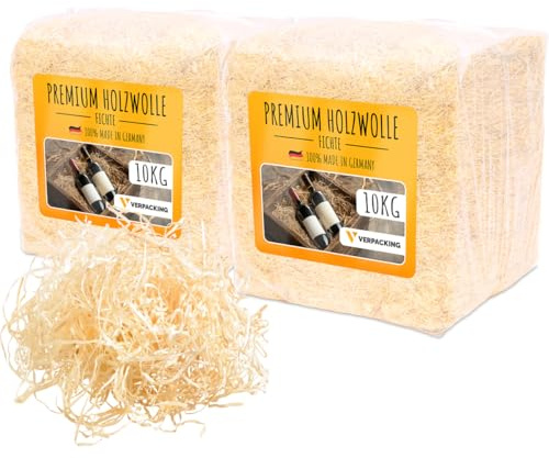 verpacking Virutas de madera de abeto (cantidad seleccionable) - material de relleno para regalos y paquetes, decoración 20 kg