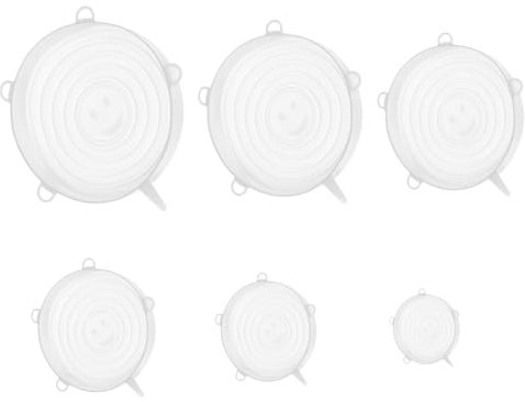 Yunova 6PCS Silicone Food Covers – Reusable Stretch Lids in 6 Sizes, BPA-Free Platinum Silicone, Leakproof & Heat Resistant for Bowls, Cups, Containers, Fridge, Microwave & Oven Use