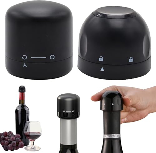 YIHAOH 2 Piezas Tapon Vino de Silicona, Tapon Botella Vino Perilla, Tapones Vino de Vacío, Apto para Champán, Vino Tinto, Whisky, Fiestas de Cumpleaños, Banquetes, Cenas a la Luz de las Velas