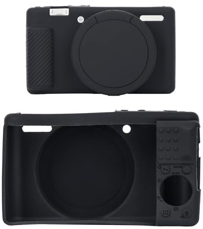 lasuroa Custodia Fotocamera per Sony ZV-1, Morbida Protettiva in Silicone con Pellicola Protettiva per lo Schermo Antigraffio Vestibilità Sottile Custodia Fotocamera Digitale (Nero)