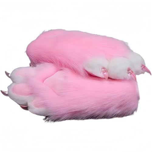 Pälsdräkt tassar handskar flera färger att välja mellan lurviga klor cosplay utställning kostymer katt tass handske