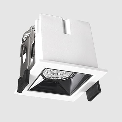 Foco LED Empotrado Cuadrado para Techo, lámpara de Techo Lineal con Montaje al RAS, Carcasa de Aluminio, focos direccionales para Sala de Estar, Pasillo, galería y Oficina.