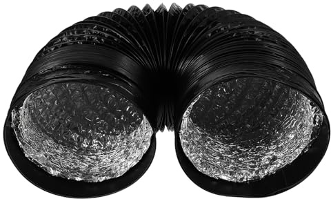 NAMOARLY Manguera Flexible para de Aire de Aluminio de Tubo Extensible de PVC Negro para Ventilación Doméstica y Sistemas de Aire Acondicionado