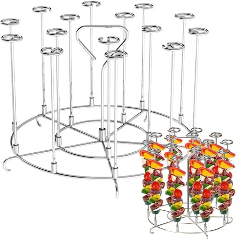 Porta spiedino, supporto per spiedo verticale per friggitrice ad in acciaio inox 304 da 7, 9 x 5, 1 pollici, supporto per barbecue facile da pulire per la cucina domestica Forniture per pentole