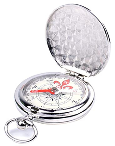 Reloj De Bolsillo Brújula Abatible Navegación Portátil para Senderismo Luminoso En La Oscuridad Coche Llavero