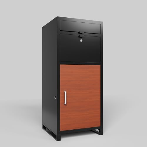 Package Delivery Box for Outside,Courier Locker with Mechanical Lock,Floor Standing Parcel Locker, Burglar Resistant Stopper, for Porch Curbside