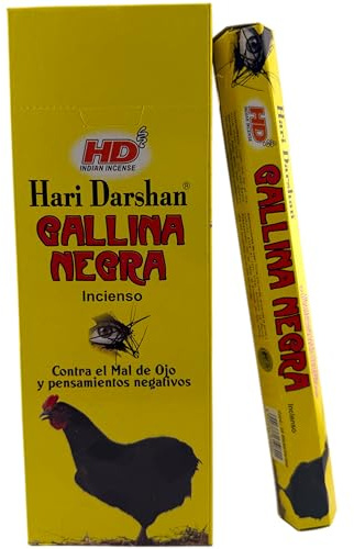 HOSTENATURA Hari Darshan | Incienso Gallina Negra Caja 6 Cajitas Hexagonales | Incienso Aromático Intenso | Varillas Tradicionales para Meditación, Relajación y Hogar