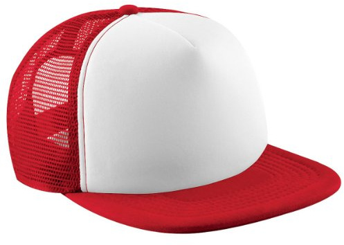 Beechfield B645B Junior Kids Vintage Snapback Trucker Cap Classic Red/White