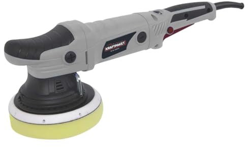 Dino KRAFTPAKET 21mm-720W Exzenter Poliermaschine Stufenlos im Set mit Polierschwamm Polierteller Tasche für Auto KFZ Boot XXL-HUB, Schwarz