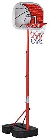 BUMBER Panier de basket pour enfant - hauteur réglable jusqu'à 1m35 avec 1 ballon et 1 pompe