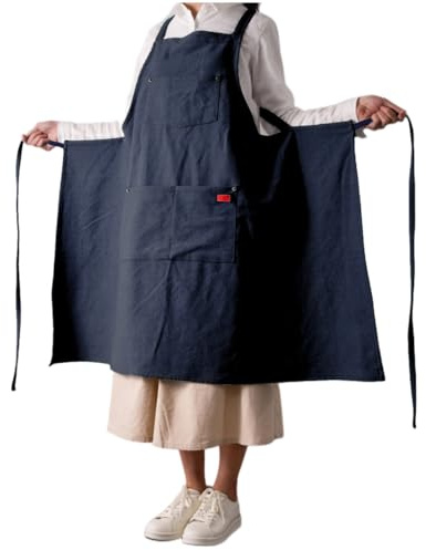 Gautsa Cute Denim Matching Apron for Kids and Adults, Cook Art Paint Garden