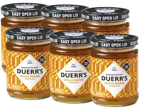 Duerr's Fine Cut Seville Orange Marmalade | Pack of 6 x 340g | Traditional Marmalade Made With the Finest Pieces of Orange Zest | Soft Flavour and Texture