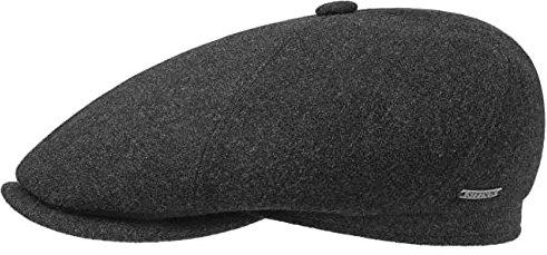 Stetson Reid 6 Panel Flatcap Herren Schirmmütze Herbst Winter Wolle Kaschmir anthrazit 58 cm