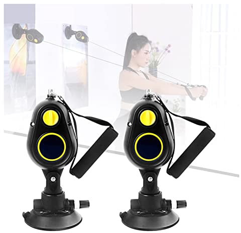TIM-LI Bandas De Resistencia con Asas, Ventosas, Entrenador De Cuerda/Ejercicios De Músculos Pectorales para Entrenamientos De Cuerpo Completo, Rotación Completa De 360 °, Paquete De 2
