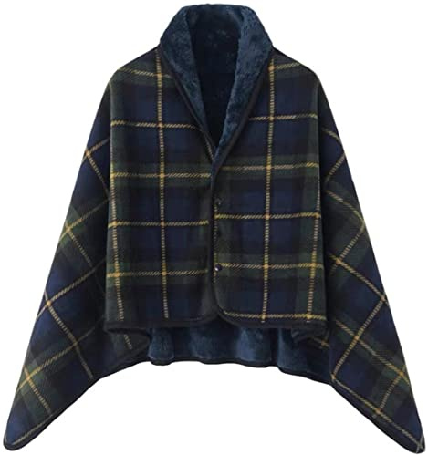 WINKEEY Poncho delle donne, mantello caldo invernale, maglia Cape Cardigan per le donne, Wrap Open Front Cape, coperta calda invernale, coperta in pile spessa